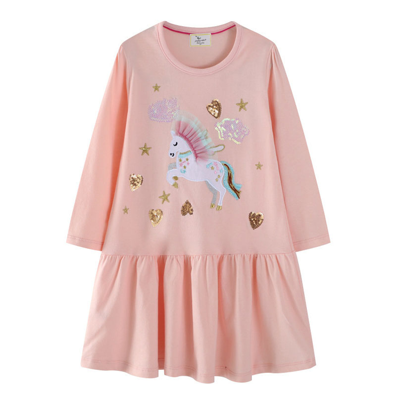 Embroidery Unicorn - Jumping Meters 2-7T Long Sleeve Unicorn