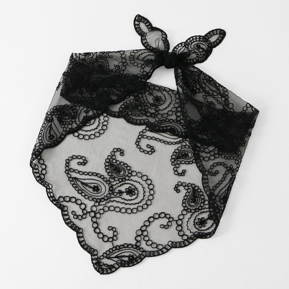 Embroidery Pattern - Solid Color Lace Triangle Scarf Thin