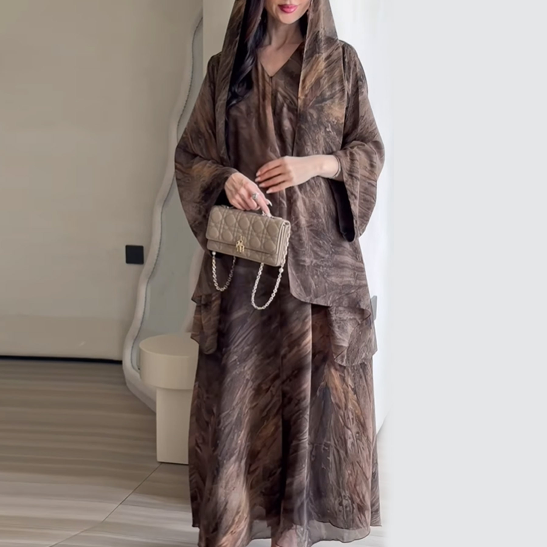Embroidery Arabic - Scarf Women Dress Abaya Cardigan Muslim