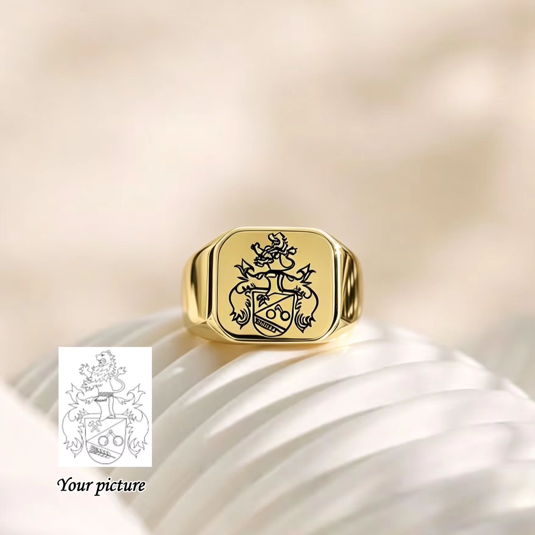 Custom Family Crest Signet Rin - огляд і ціна Embroidery Alphabet
