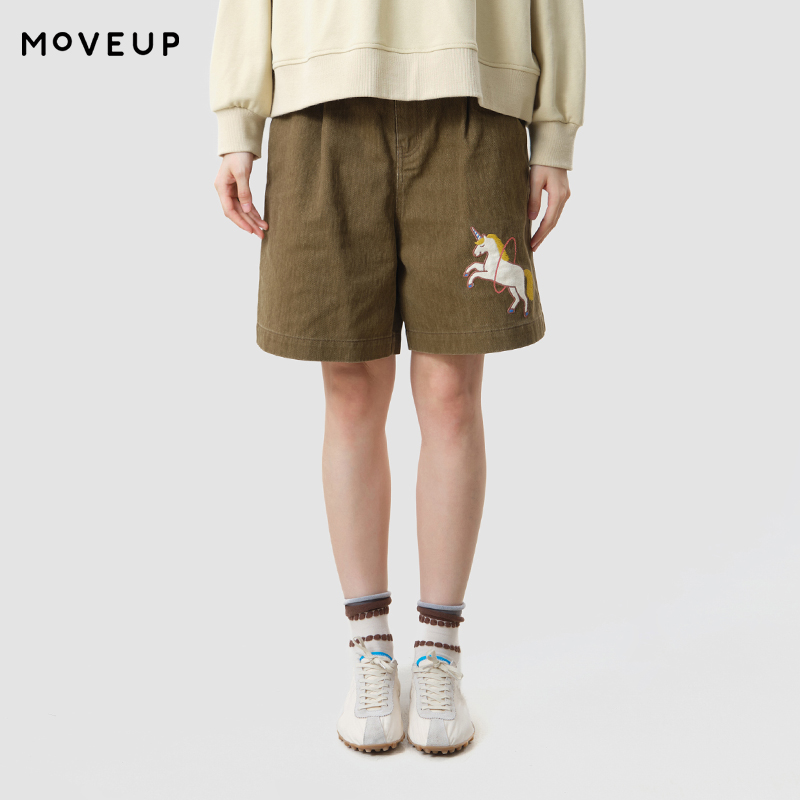 MOVEUP Women's Casual Shorts 2 - огляд і ціна Embroidery Unicorn