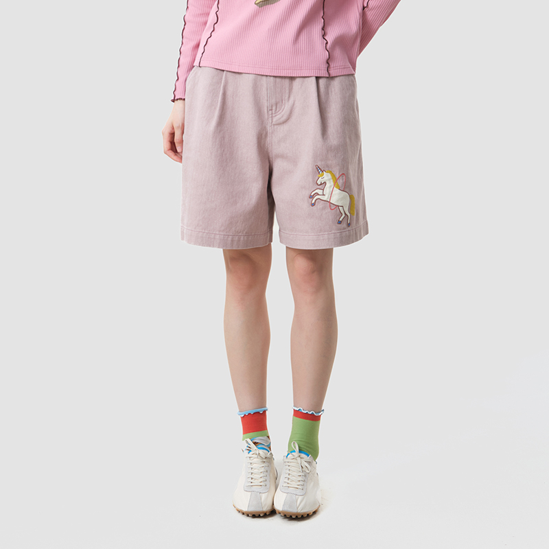 MOVEUP Women's Casual Shorts 2 - огляд і ціна Embroidery Unicorn