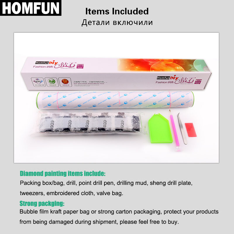 HOMFUN 5D Diamond Pattern Rhin - огляд і ціна Embroidery Cross Stitch Patterns