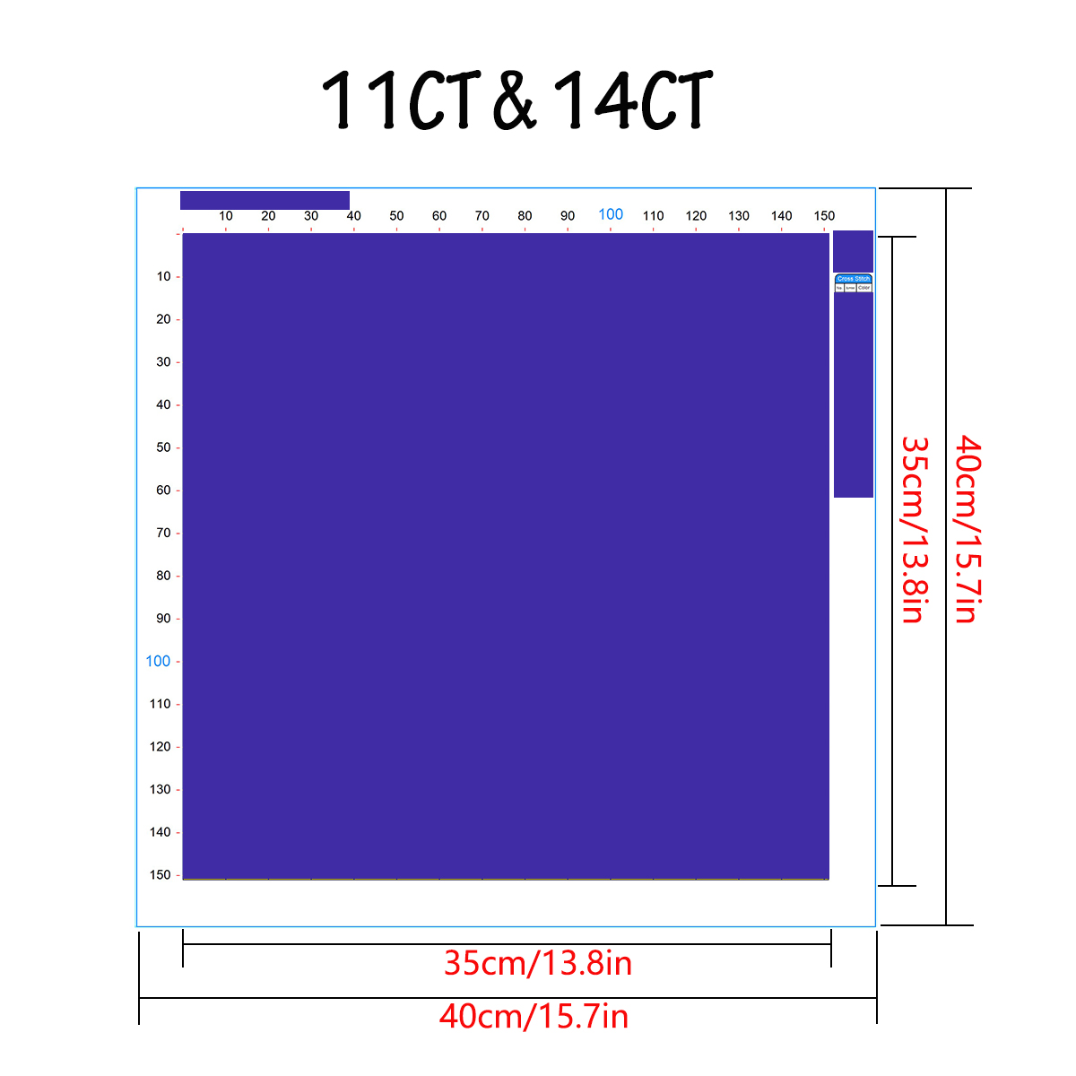 1PC 40X40CM/15.74in ,11Ct/14Ct - огляд і ціна Embroidery Pattern