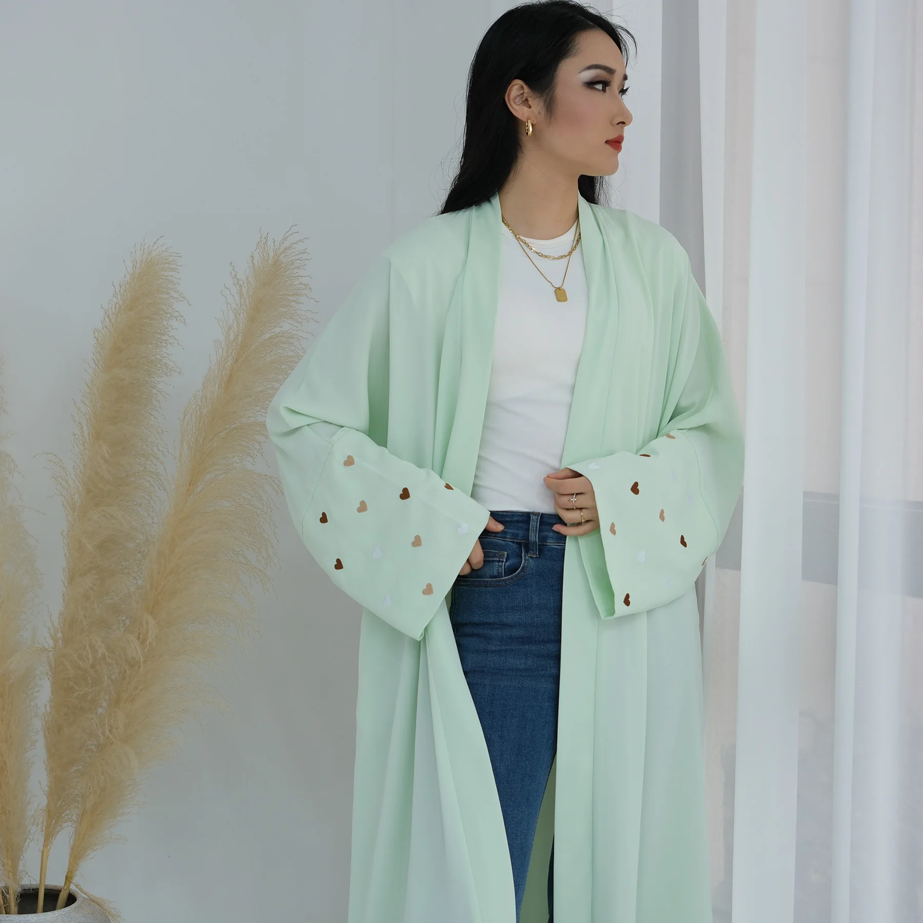 Eid Heart Embroidery Long Robe - огляд і ціна Embroidery Arabic
