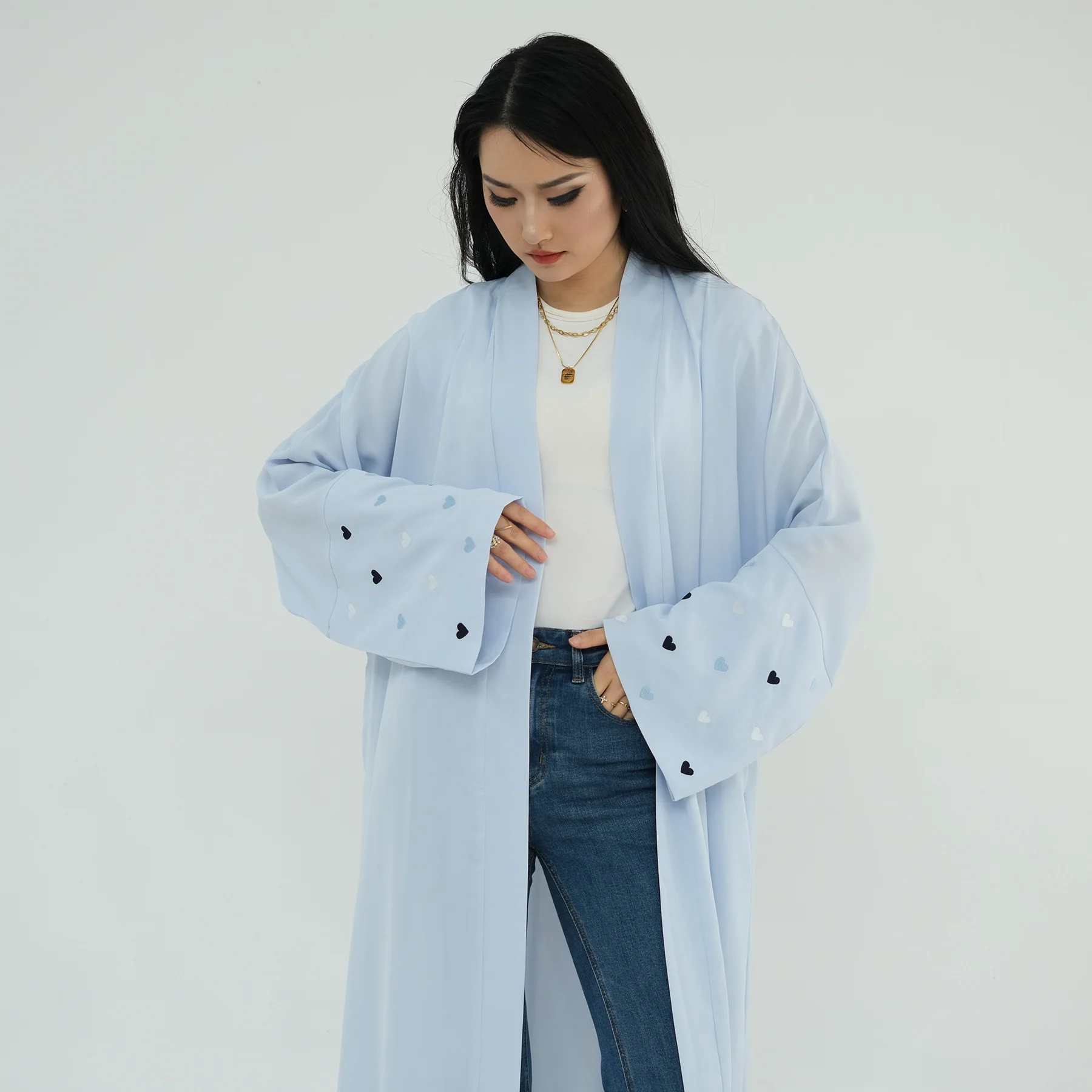 Eid Heart Embroidery Long Robe - огляд і ціна Embroidery Arabic